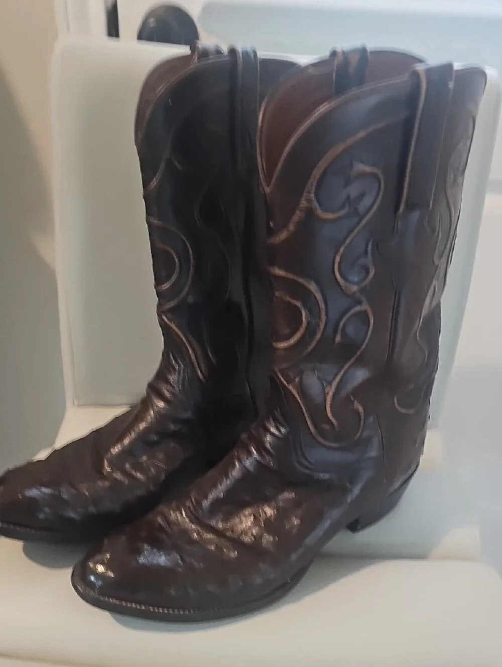 Lucchese Tan Leather Insole with Black Branded Patch